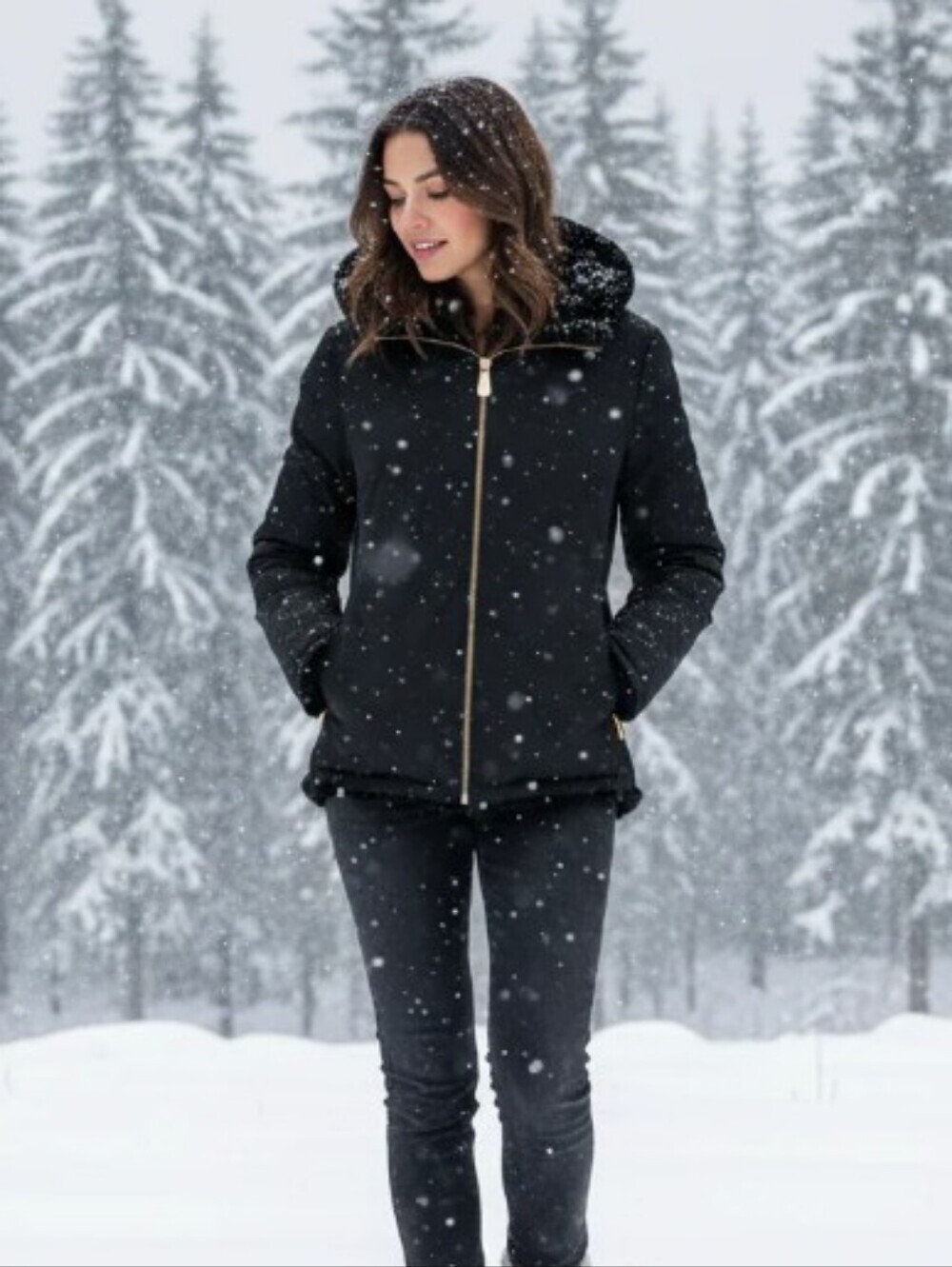 Kate Spade Black Teddy Jacket with Sherpa Collar